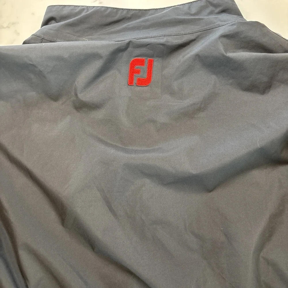 Footjoy Dryjoys Golf Waterproof 1/2 Zip Snap‎ Allegheny Country Club Black SZ LG